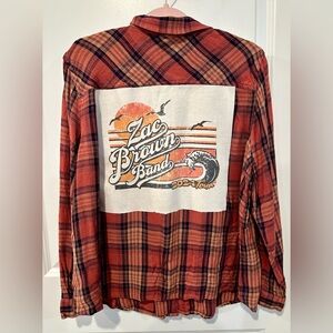 The ZAC BROWN BAND tshirt Upcycled flannel XXL